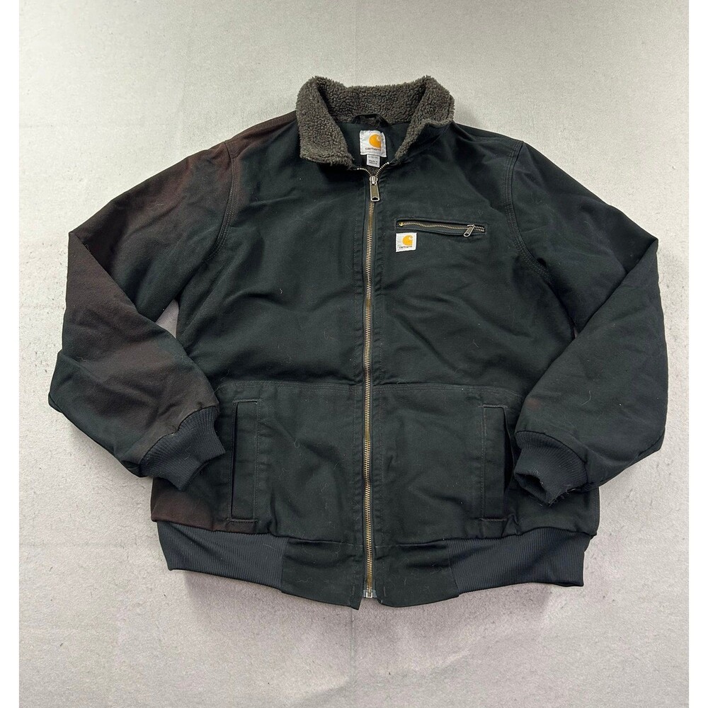 Detroit Womens L 12/14 Carhartt Black Weathered Wildwood Jacket Sherpa Lined